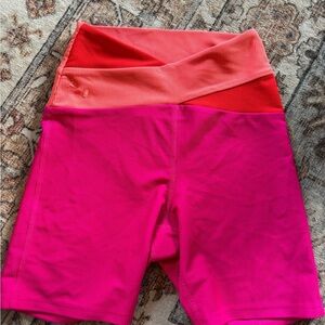 Beach Riot Pink and Orange Bike Shorts High-Rise Stretch